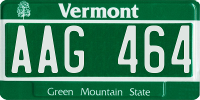 VT license plate AAG464