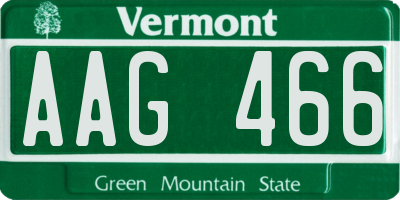 VT license plate AAG466