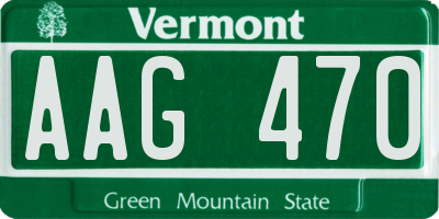 VT license plate AAG470