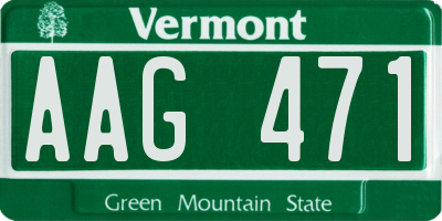VT license plate AAG471