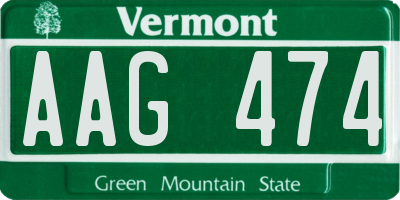 VT license plate AAG474