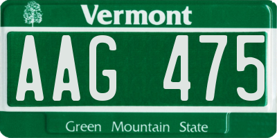 VT license plate AAG475