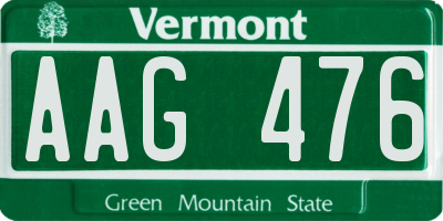 VT license plate AAG476