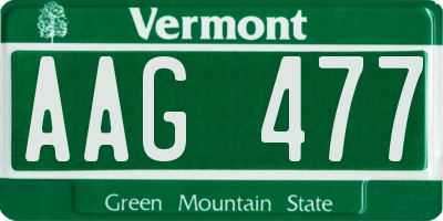 VT license plate AAG477