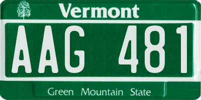 VT license plate AAG481