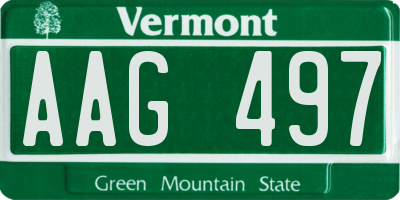 VT license plate AAG497