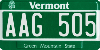 VT license plate AAG505