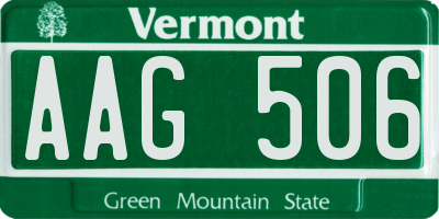 VT license plate AAG506