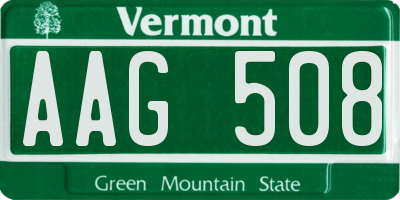 VT license plate AAG508