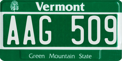 VT license plate AAG509