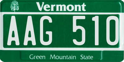 VT license plate AAG510