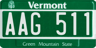 VT license plate AAG511