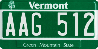 VT license plate AAG512