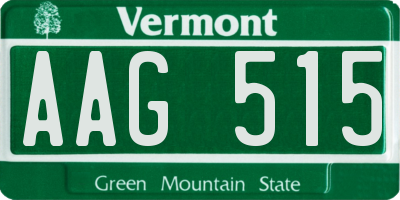 VT license plate AAG515