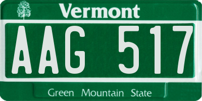 VT license plate AAG517