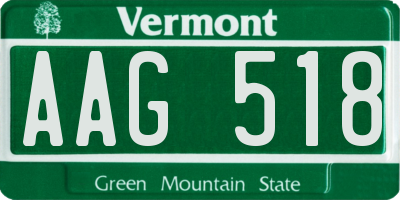 VT license plate AAG518