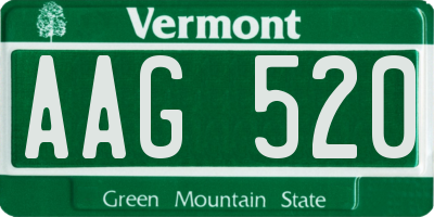 VT license plate AAG520