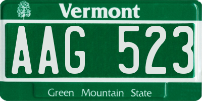 VT license plate AAG523