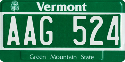 VT license plate AAG524