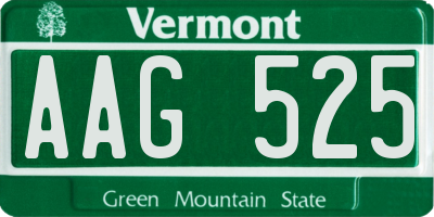 VT license plate AAG525