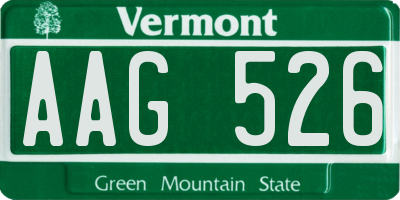 VT license plate AAG526