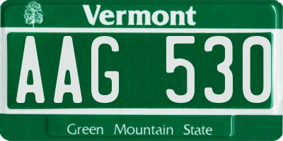 VT license plate AAG530