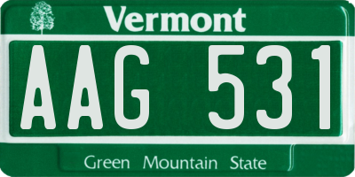 VT license plate AAG531
