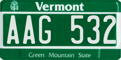 VT license plate AAG532
