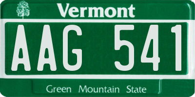 VT license plate AAG541