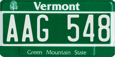 VT license plate AAG548