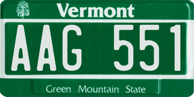 VT license plate AAG551