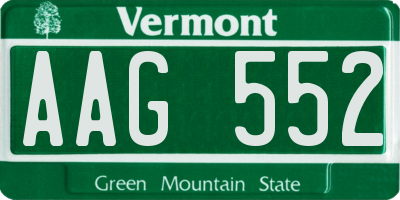 VT license plate AAG552