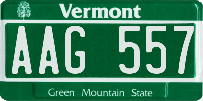 VT license plate AAG557