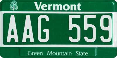 VT license plate AAG559