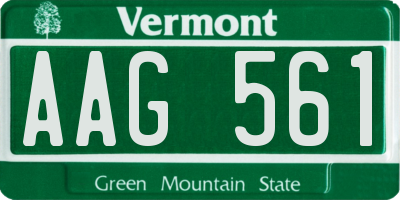 VT license plate AAG561