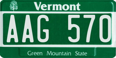 VT license plate AAG570