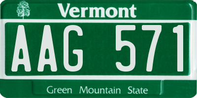 VT license plate AAG571