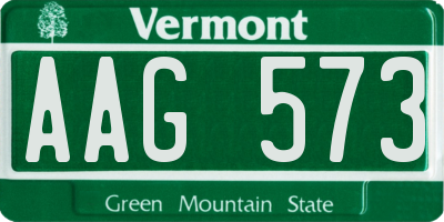 VT license plate AAG573