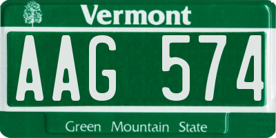 VT license plate AAG574