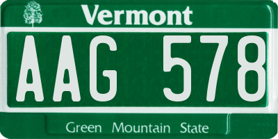 VT license plate AAG578