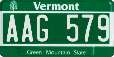 VT license plate AAG579