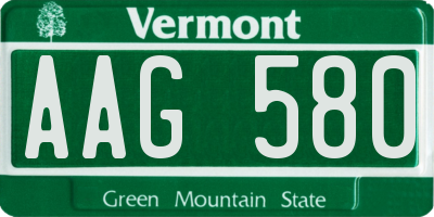 VT license plate AAG580