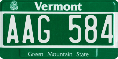 VT license plate AAG584