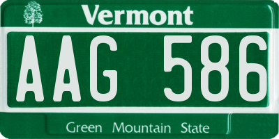 VT license plate AAG586