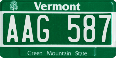 VT license plate AAG587