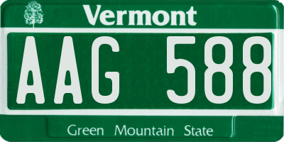 VT license plate AAG588
