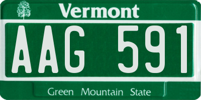 VT license plate AAG591