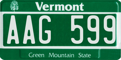 VT license plate AAG599