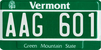 VT license plate AAG601