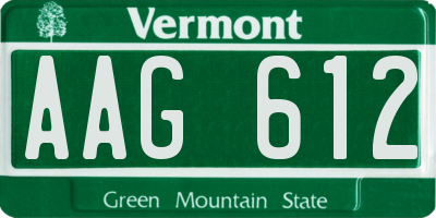 VT license plate AAG612